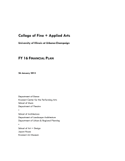fy 16 financial plan - College of Fine + Applied Arts