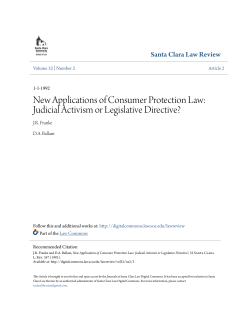 New Applications of Consumer Protection Law: Judicial Activism or