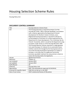 Housing Selection Scheme Rules