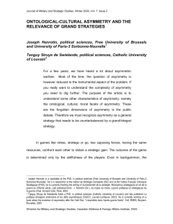 ontological-cultural asymmetry and the relevance of grand strategies