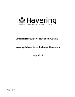 Summary of Housing Allocation Policy