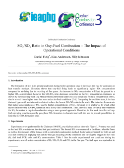 SO3/SOx Ratio in Oxy-Fuel Combustion &ndash; The Impact of Operational