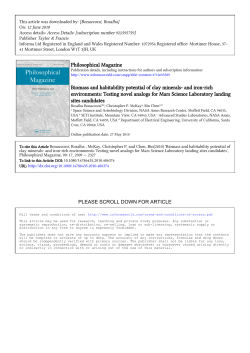 Philosophical Magazine Biomass and habitability potential of clay