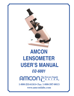 amcon lensometer user`s manual