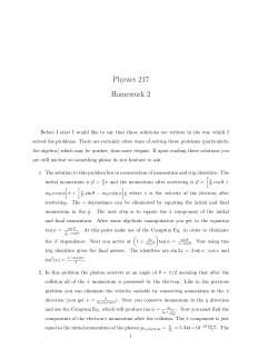 Physics 217 Homework 2