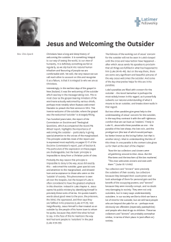 Jesus and Welcoming the Outsider