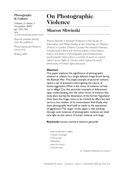 On Photographic Violence - Toronto Photography Seminar
