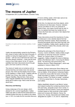 The moons of Jupiter