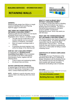 Retaining Walls - Shire of Mundaring