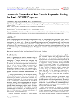 Automatic Generation of Test Cases in Regression Testing for Lustre