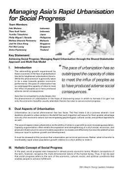 Managing Asia`s Rapid Urbanisation for Social