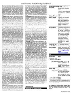 Platinum Visa Cardholder Agreement
