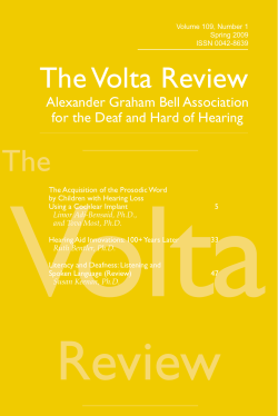 The Volta Review - Alexander Graham Bell Association