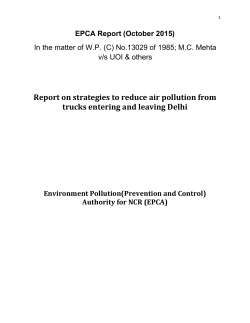 EPCA Report on strategies to reduce truck pollution in Delhi