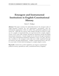 Emergent and Instrumental Institutions in English