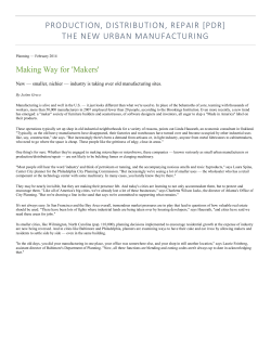 PRODUCTION, DISTRIBUTION, REPAIR [PDR] THE NEW URBAN