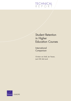 Rand Europe Report on Student Retention in Higher Education