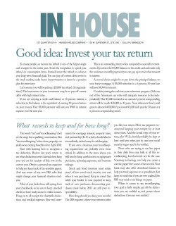 Good idea: Invest your tax return