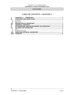 Inventory - University of Colorado Boulder