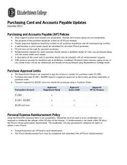 Purchasing Card and Accounts Payable Updates