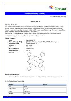 GPS Summary Report 6 Pigment Blue 15 Final