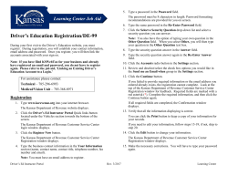 Driver`s Ed Portal Registration DE-99