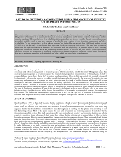 a study on inventory management of indian