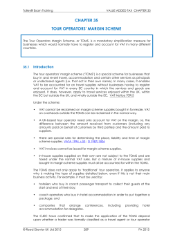 CHAPTER 35 TOUR OPERATORS` MARGIN SCHEME