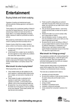 Entertainment - buying tickets and ticket scalping