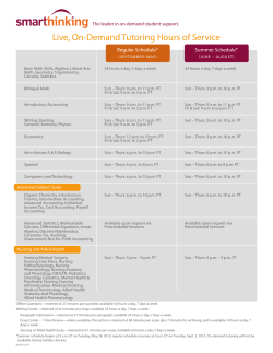 Live, On-Demand Tutoring Hours of Service