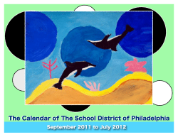 The Calendar of The School District of Philadelphia The Calendar of