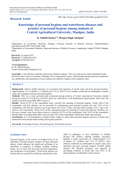 Knowledge of personal hygiene and waterborne diseases and