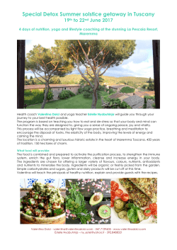 Special Detox Summer solstice getaway in Tuscany