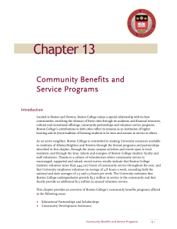Chapter 13: Community Benefits and Service Programs