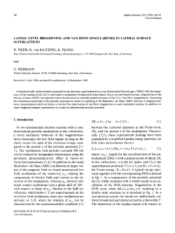 88 LANDAU LEVEL BROADENING AND VAN HOVE
