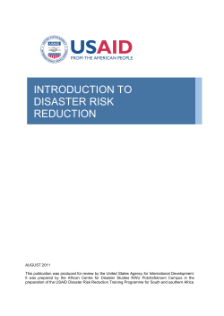 introduction to disaster risk reduction