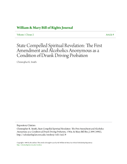 The First Amendment and Alcoholics Anonymous as a Condition of