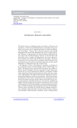 Introduction: Romantic materialism