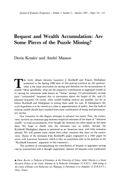 Bequest and Wealth Accumulation: Are Some Pieces of the Puzzle