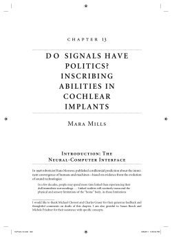 do signals have politics? inscribing abilities in cochlear implants