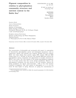 Pigment composition in relation to phytoplankton community