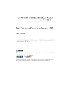 FULL FAITH AND CREDIT AND SECTION 1983 UNIVERSITY OF