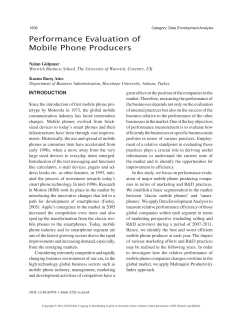 Performance Evaluation of Mobile Phone Producers