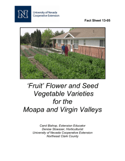 Flower and Seed Vegetable Varieties for the Moapa and Virgin Valleys