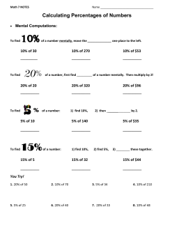 Calculating Percentages of Numbers