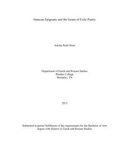 Senecan Epigrams and the Genre of Exile Poetry - DLynx