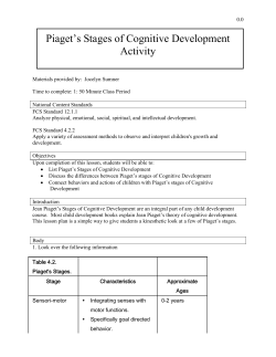 Piaget`s Stages of Cognitive Development Activity