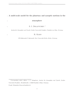 A multi-scale model for the planetary and synoptic motions in the