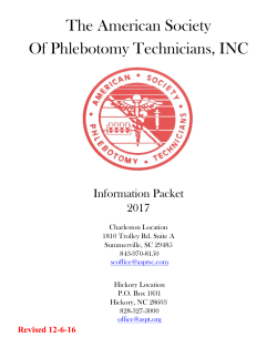 the information packet. - American Society of Phlebotomy Technicians