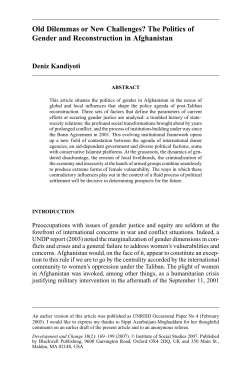 Old Dilemmas or New Challenges? The Politics of Gender and